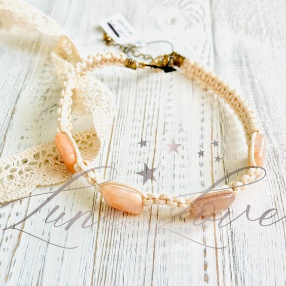 FREE PEOPLE Sweet Carolina Choker In Rose Quartz NWT - Picture 5 of 6